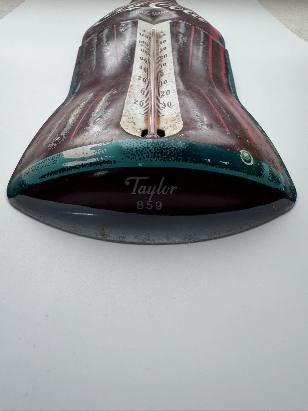 Vintage Coca-Cola Brand Bottle Shaped Taylor 859 Thermometer